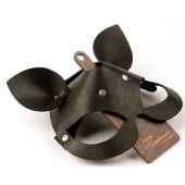 Черная кожаная маска  Кошка  с маленькими ушками - Crazy Handmade - купить с доставкой в Березниках