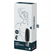Черный мастурбатор с вибрацией Power Masturbator - Satisfyer - в Березниках купить с доставкой