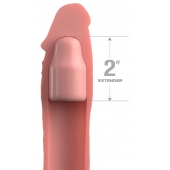 Телесная насадка-удлинитель 2 Inch Silicone X-tension with Strap - 20,3 см. - Pipedream - в Березниках купить с доставкой