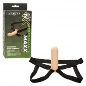 Телесный фаллопротез из силикона Extension with Harness - 15,75 см. - California Exotic Novelties - купить с доставкой в Березниках