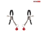 Серебристые зажимы на соски с шариками - Notabu - купить с доставкой в Березниках