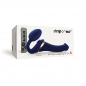Синий безремневой страпон Multi Orgasm Size S с клиторальной стимуляцией - Strap-on-me - купить с доставкой в Березниках