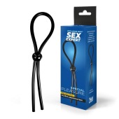 Черное силиконовое лассо с шариком для утяжки - Sex Expert - в Березниках купить с доставкой