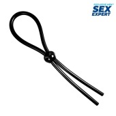 Черное силиконовое лассо с шариком для утяжки - Sex Expert - в Березниках купить с доставкой