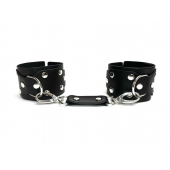 Черные кожаные наручники Sex Game - БДСМ Арсенал - купить с доставкой в Березниках