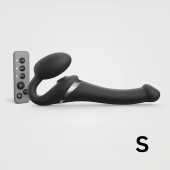 Черный безремневой страпон Multi Orgasm Size S с клиторальной стимуляцией - Strap-on-me - купить с доставкой в Березниках