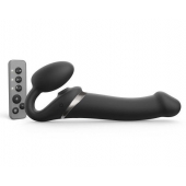 Черный безремневой страпон Multi Orgasm Size L с клиторальной стимуляцией - Strap-on-me - купить с доставкой в Березниках