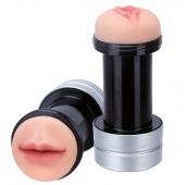 Двусторонний мастурбатор REALSTUFF 2 IN 1 HUMMER MOUTH   VAGINA - ротик и вагина - Dream Toys - в Березниках купить с доставкой