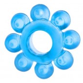 Голубая гелевая насадка-цветок - Toyfa Basic - в Березниках купить с доставкой
