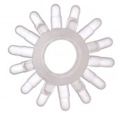 Прозрачное гелевое эрекционное кольцо с шипиками - Toyfa Basic - в Березниках купить с доставкой