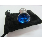 Анальное украшение BUTT PLUG  Small с синим кристаллом - 7 см. - Anal Jewelry Plug - купить с доставкой в Березниках
