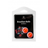 Набор из 2 шариков с массажным маслом Brazilian Balls с ароматом ягод - Secret Play - купить с доставкой в Березниках