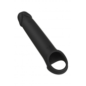 Черная насадка-удлинитель с вибрацией Vibrating Extender With Remote - Dream Toys - в Березниках купить с доставкой