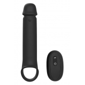 Черная насадка-удлинитель с вибрацией Vibrating Extender With Remote - Dream Toys - в Березниках купить с доставкой