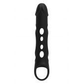 Черная насадка-удлинитель Vibrating Extender With Remote с вибрацией - Dream Toys - в Березниках купить с доставкой