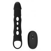Черная насадка-удлинитель Vibrating Extender With Remote с вибрацией - Dream Toys - в Березниках купить с доставкой