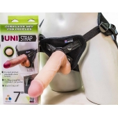 Страпон-унисекс с двумя насадками UNI strap 7  Harness - 19 и 16 см. - LOVETOY (А-Полимер) - купить с доставкой в Березниках