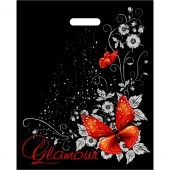 Черный пакет Glamour с вырубной ручкой (38х47 см) - Сима-Ленд - купить с доставкой в Березниках