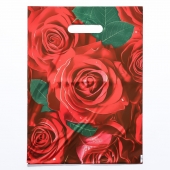 Пакет с цветочным принтом и вырубной ручкой (30х40 см) - Сима-Ленд - купить с доставкой в Березниках