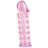 Розовая насадка на пенис с шипами - 12,5 см. - A-toys - в Березниках купить с доставкой