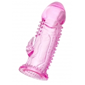 Розовая насадка на пенис с шипиками и коготком - 13,5 см. - A-toys - в Березниках купить с доставкой