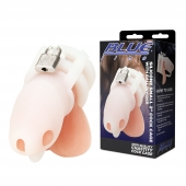 Белая клетка для пениса Silicone Small 2 in Cock Cage With Ball Divider - BlueLine - купить с доставкой в Березниках