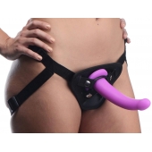 Лиловый поясной страпон Navigator Silicone G-Spot Dildo with Harness - 17,8 см. - XR Brands - купить с доставкой в Березниках