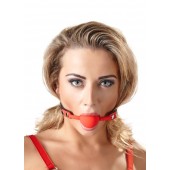 Силиконовый кляп-шар на чёрных ремешках Red Gag silicone - Orion - купить с доставкой в Березниках