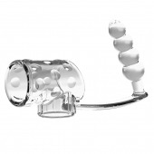 Прозрачная насадка на пенис и мошонку с анальным стимулятором Rilley - Baile - в Березниках купить с доставкой