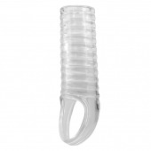 Прозрачная насадка на пенис с ребрышками и подхватом мошонки - Baile - в Березниках купить с доставкой