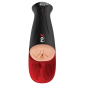 Телесный мастурбатор-вагина в черной колбе с вибрацией Fuck-O-Matic Pro XL - Pipedream - в Березниках купить с доставкой