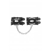 Черные кожаные наручники-браслеты из двух ремешков - Pecado - купить с доставкой в Березниках