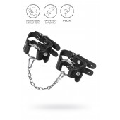 Черные кожаные наручники-браслеты из двух ремешков - Pecado - купить с доставкой в Березниках