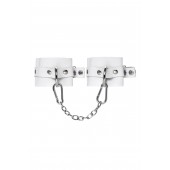 Белые мягкие кожаные наручники с люверсами - Pecado - купить с доставкой в Березниках