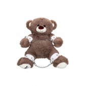 Бондажный набор: бурый мишка с белыми оковами и наручниками - Pecado - купить с доставкой в Березниках