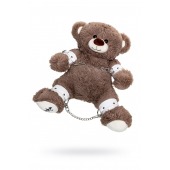 Бондажный набор: бурый мишка с белыми оковами и наручниками - Pecado - купить с доставкой в Березниках