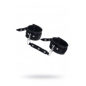 Черные двухслойные кожаные оковы с белой строчкой - Pecado - купить с доставкой в Березниках