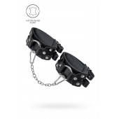 Черные кожаные оковы с двумя ремешками - Pecado - купить с доставкой в Березниках