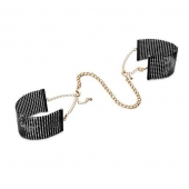 Чёрные дизайнерские наручники Desir Metallique Handcuffs Bijoux - Bijoux Indiscrets - купить с доставкой в Березниках