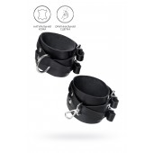 Черные кожаные оковы с двумя перекрёстными ремешками - Pecado - купить с доставкой в Березниках