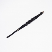 Черный ажурный чокер с золотистой фурнитурой - Crazy Handmade - купить с доставкой в Березниках