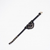 Черный чокер с клепками и золотистой фурнитурой - Crazy Handmade - купить с доставкой в Березниках