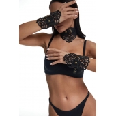 Фигурный набор для БДСМ-игр с узорами и золотистой фурнитурой - Crazy Handmade - купить с доставкой в Березниках