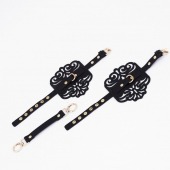 Черный фигурные оковы с золотистой фурнитурой - Crazy Handmade - купить с доставкой в Березниках