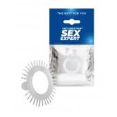 Эластичное эрекционное кольцо с шипиками и шариком - Sex Expert - в Березниках купить с доставкой