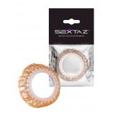 Эрекционное кольцо с бежевыми «ресничками» - Sextaz - в Березниках купить с доставкой