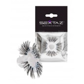 Эластичное эрекционное кольцо с черными «ресничками» - Sextaz - в Березниках купить с доставкой