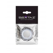 Эластичное эрекционное колечко с черными «ресничками» - Sextaz - в Березниках купить с доставкой