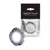 Эластичное эрекционное колечко с черными «ресничками» - Sextaz - в Березниках купить с доставкой