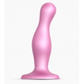 Розовая насадка Strap-On-Me Dildo Plug Curvy size M - Strap-on-me - купить с доставкой в Березниках